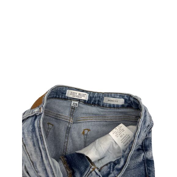 Judy Blue Jeans Skinny High Waist Shark Bite Destroyed Denim Size Women's 7 | 28 - Picture 5 of 5